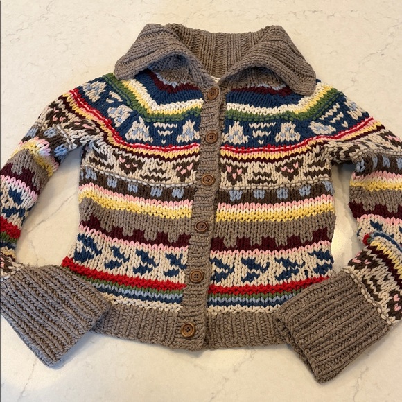 American Eagle Outfitters Sweaters - Y2K American Eagle Chunky Hand Knit Multicolor Sweater Size Medium